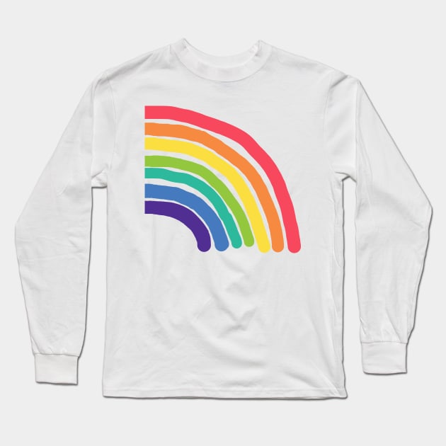 Colorful Rainbow Right Half Graphic Long Sleeve T-Shirt by ellenhenryart